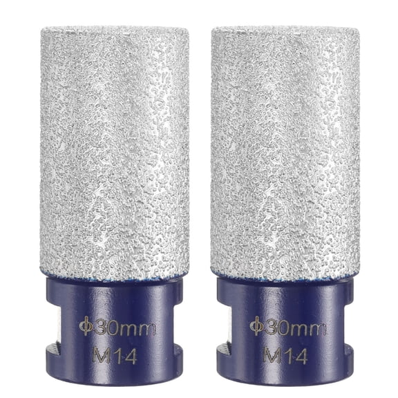 2pcs Diamond Finger Milling Bits 30mm (1-3/16") Dia 5/8"-11 Thread Diamond Milling Bit for Enlarging Shaping Existing Holes in Porcelain Ceramic Tile Marble, Blue