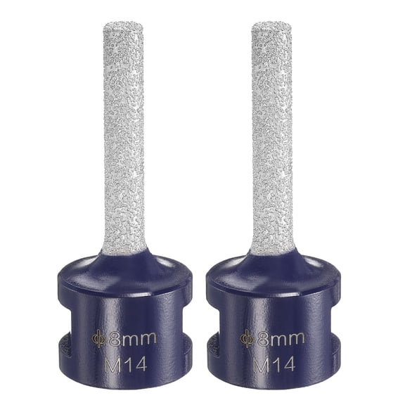 2pcs Diamond Finger Milling Bits 8mm (1/3") Dia 5/8"-11 Thread Diamond Milling Bit for Enlarging Shaping Existing Holes in Porcelain Ceramic Tile Marble, Blue
