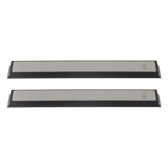 2pcs Diamond Sharpening Stone Set 600 Grit for Scissors Kitchen Tools, Silver Tone