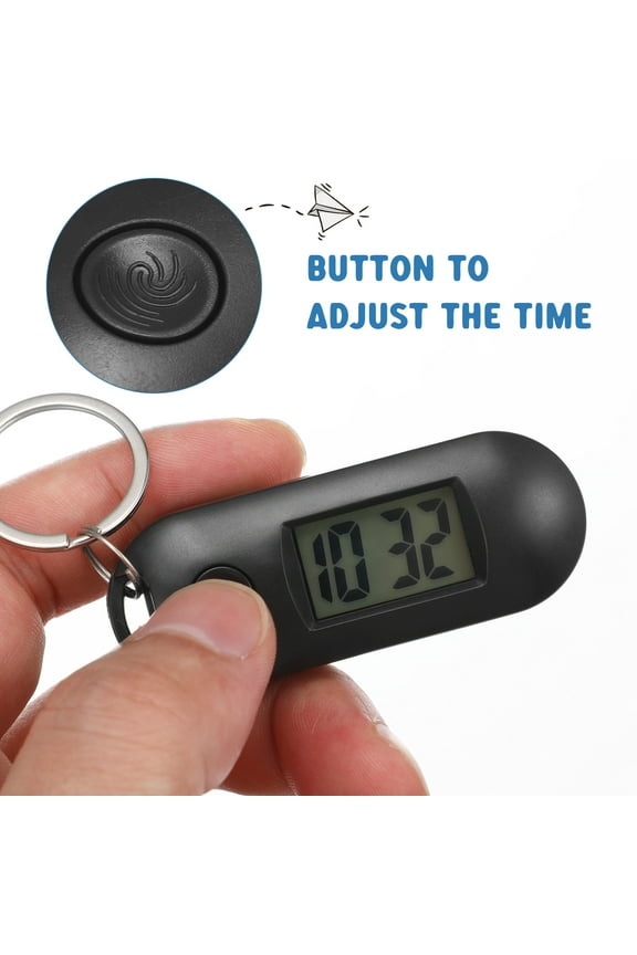 2pcs Digital Keychain Watch - Portable Keychain Watch Small Pocket Watch Digital Pocket Watch With Key Ring For Students And Exam Use