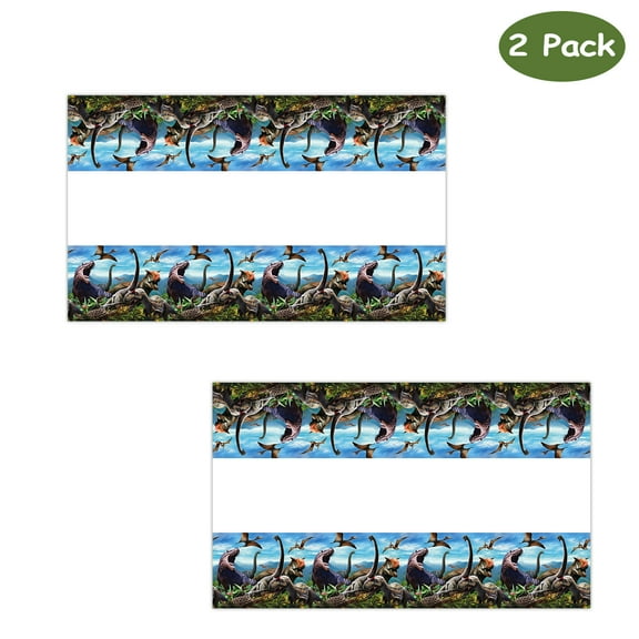 2pcs Dinosaur Disposable Plastic Tablecloth   Dino Theme Birthday Party Supplies Table cover  for Baby Shower Jurassic Dinosaur Theme Table Cover  decoration Dinosaur Party Favors
