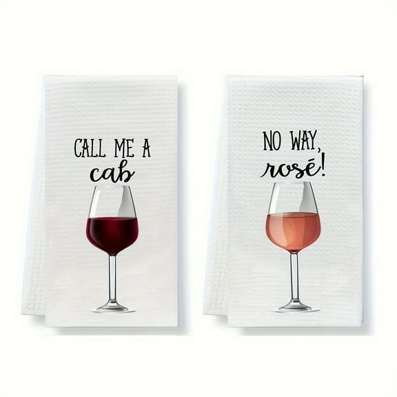 2pcs Dish Towels, Wine Gifts, Hostess Fun Kitchen Dish Towels, Bar Towels, Wine Gift Sets, Fun Kitchen Decor, Fun Housewarming Gifts, Multipurpose Cleaning Wipes, New Home Gifts