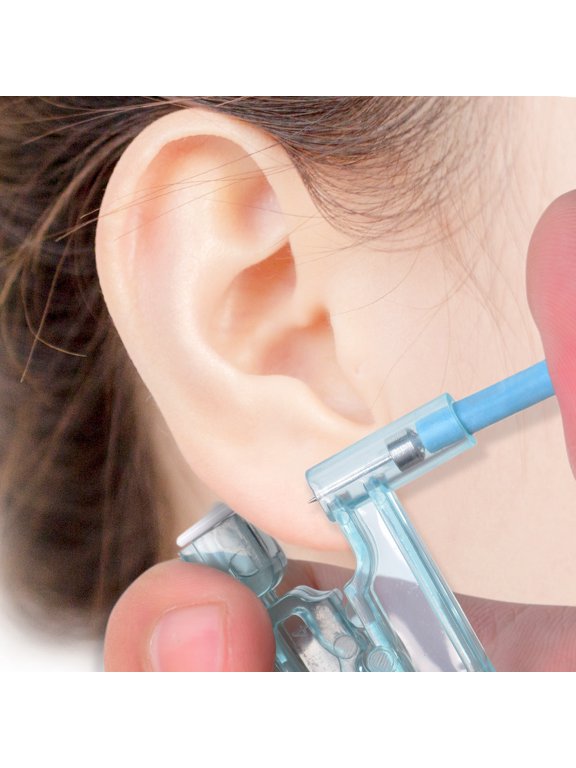 2pcs Disposable Ear Piercing Kit, Self Ear Piercing Gun Tool, Manual Safe Ear Stud Piercer for Home Use