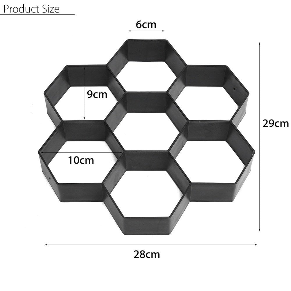Vaguelly Crescent Shape DIY Concrete Paving Mold For Garden Path Lawn Patio Yard Landscaping Reusable Abs Floor Mold - View #9