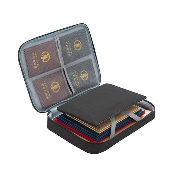 Black Grain File Box with Lock for Home 2pcs Safe Storage of Cards Passports Albums Documents