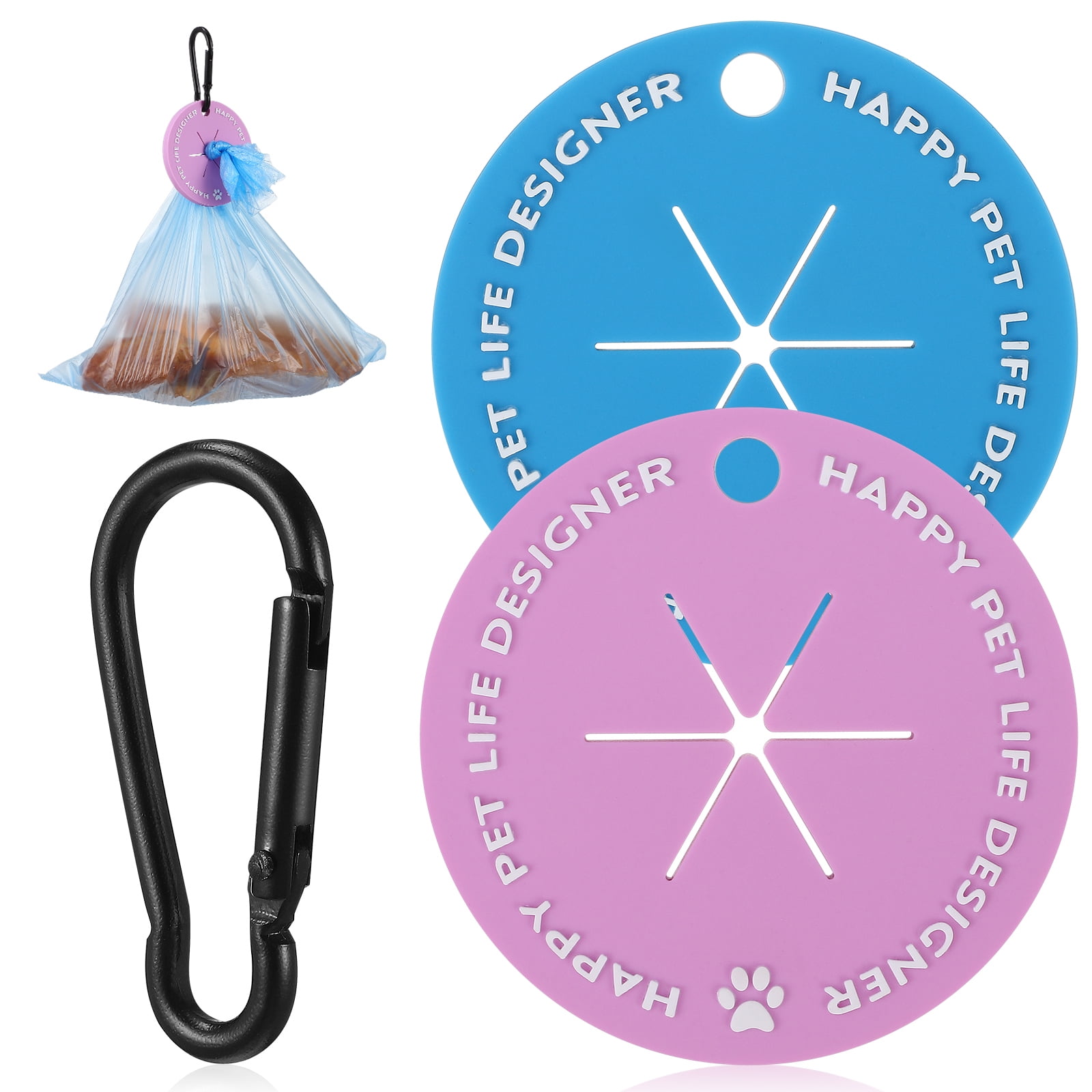 2pcs Dog Poop Bag Holder Waste Bag Holders Hands Free Poop Bag Carrier