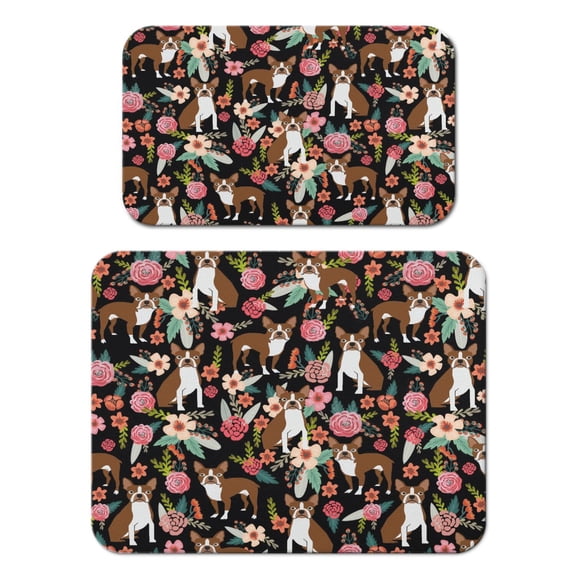 2pcs Dog and Nature Coffee Bar Mat - 4-Layer Absorbent & Non-Slip, Boho Dog Aesthetic