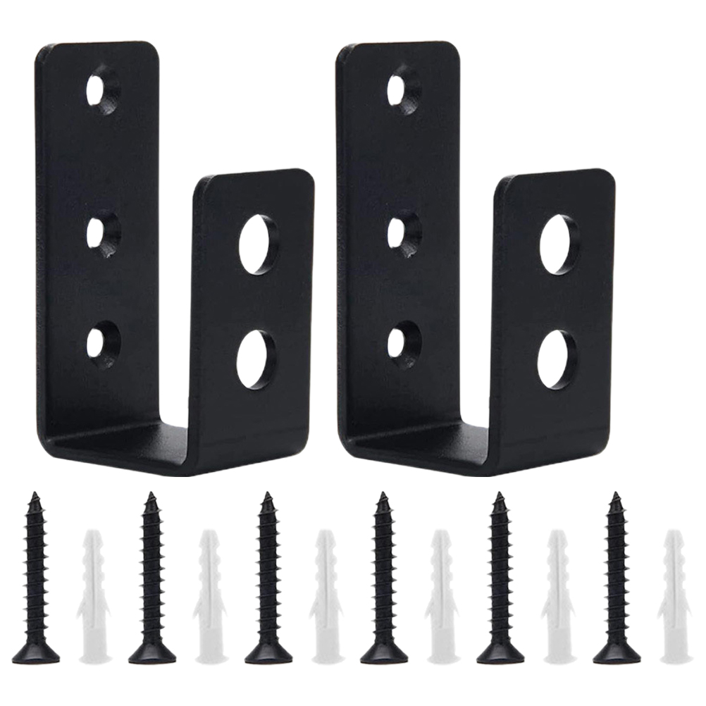 2pcs Door Barricade Bracket Door Security Brackets Door Bar Brackets U