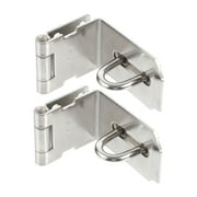 2pcs Door Hasp 90 Degree Stainless Steel Safety Right Angle Padlock Hasp Door Clasp Thick Door Gate Lock Buckle for Push Barn Door 5inch Silver 3inch