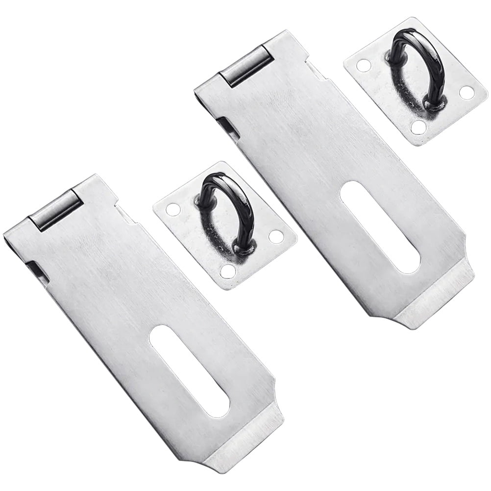 2pcs Door Hasp Latches Stainless Steel Door Padlock Hasps Safety Door
