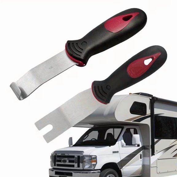 2pcs Door Panel Removal Tool Set - Durable Stainless Steel Auto Body Tools for Car Interior Trim and Upholstery