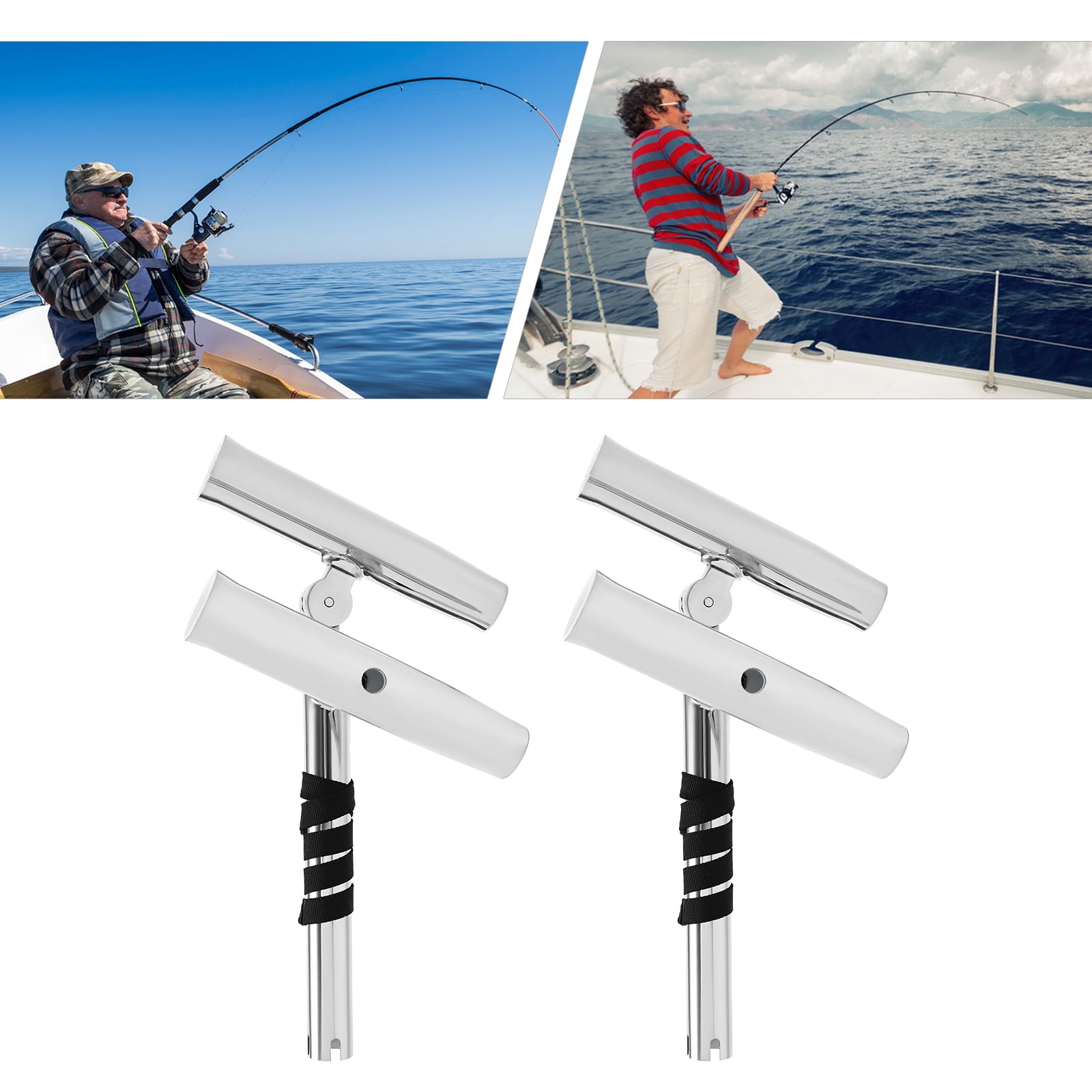 outrigger fishing rod holder Dev Dual Offset Fishing Teaser Dredge Spreader Boat Trolling Holders Pair coated finish provides superior durability and corrosion resistance proven on thousands of boats Rockport Rigger Pontoon Boat &