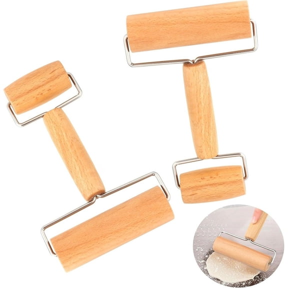 2pcs Double Headed Wooden Rolling Pin for Dough Pizza Dumpling Bread Making