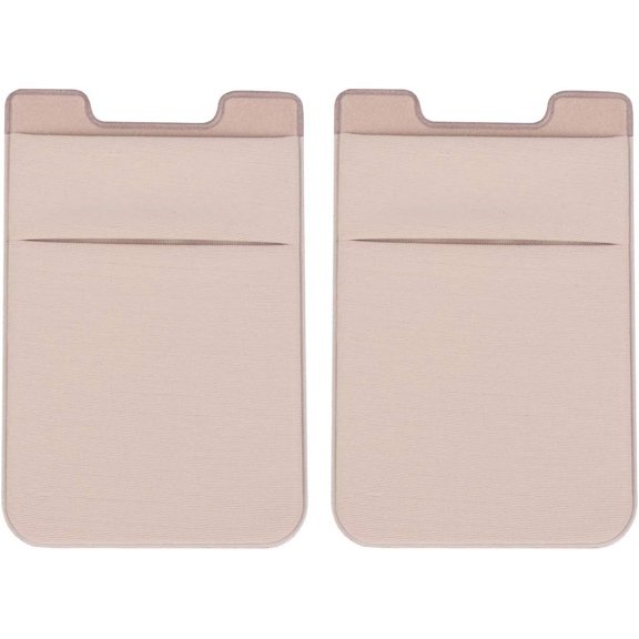 2pcs Double Layer Phone Pouch Adhesive Holder Cell Phone Back Patch Pocket Cover (Rose Gold)