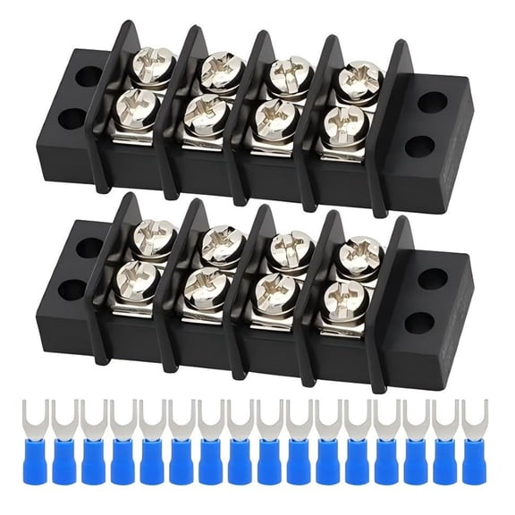 2pcs Double Row 2-12Pin Position Screw Circuits Blocks With Insulated Barriers For Secure Electrical Connection