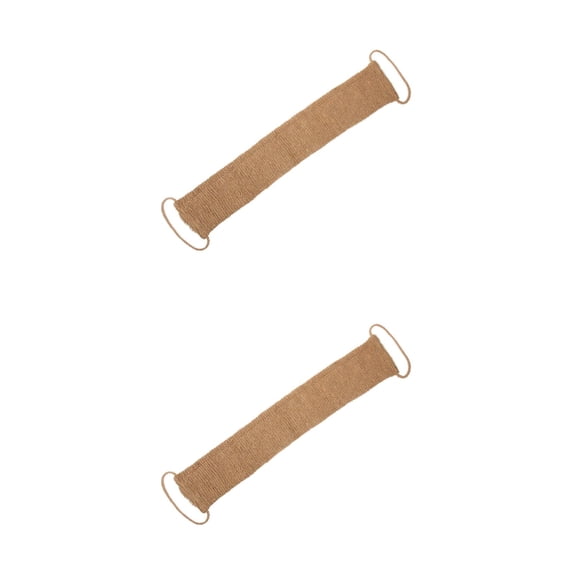 PartyKindom Khaki Linen Shower Towel, Gentle Skin Scrubber, Easy-Grasp Handles, 2Pcs