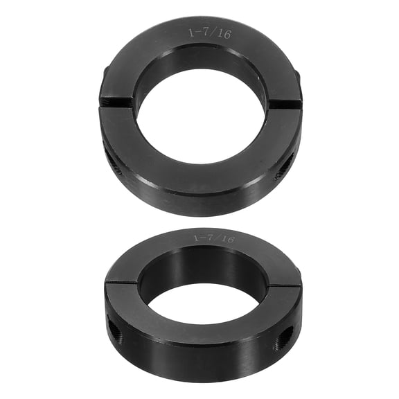 2pcs Double Split Shaft Collar for 1-7/16" Shaft, Two-Piece Clamping Collar, Black Oxide Steel Lock Collar Clamp