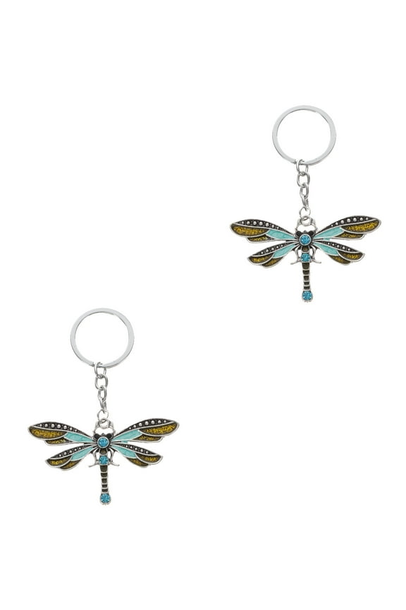 2pcs Dragonfly Keychain Key Ring Backpack Keychain Purse Charm Bag Hanging Decor