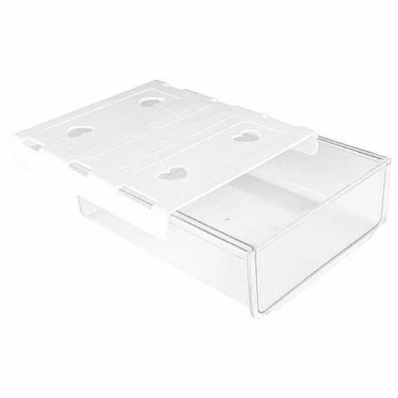 2pcs Drawer Style Storage Box Hidden Non Perforated Drawer Box  Desk Bottom Adhesive Transparent Storage Box