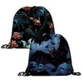 2pcs Drawstring Bag for Women Men,Water Resistant Cloudy Black Bat Gym