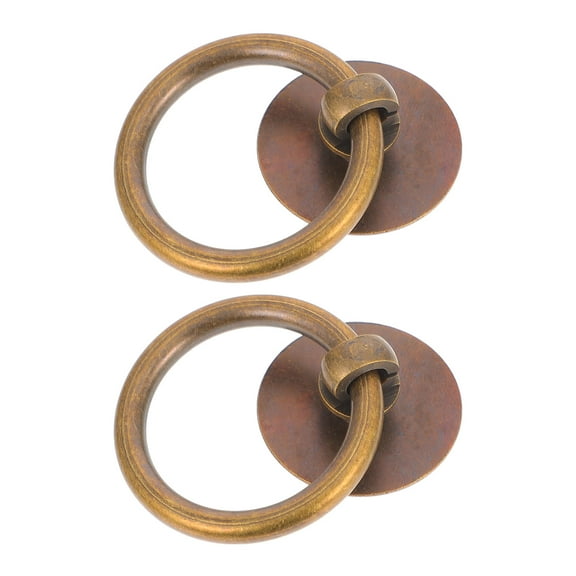 2pcs Ring Drawer Pulls Brass Cabinet Ring Handles Drop Ring Knobs for Wardrobes