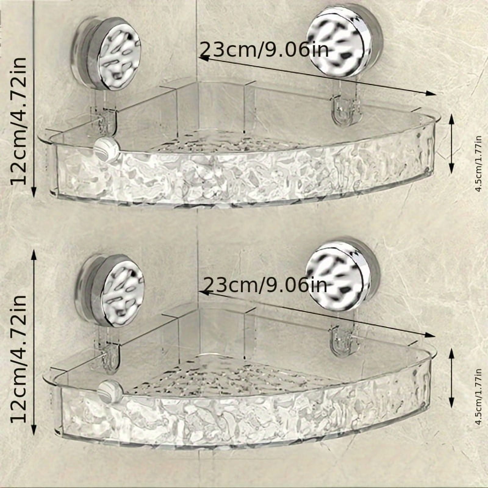 2pcs Drill-Free Wall Mount Suction Cup Storage Racks, Transparent ...