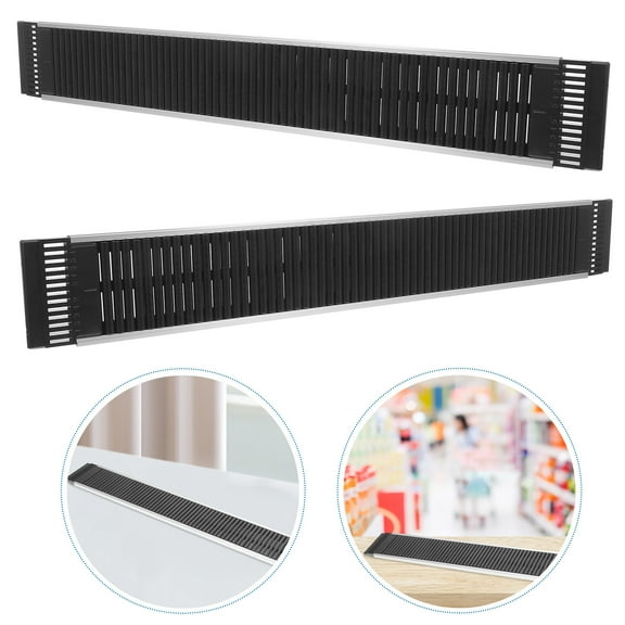 Supvox 2Pcs Black Automatic Drink Shelf Pusher Glide for Refrigerator Freezer Low Noise