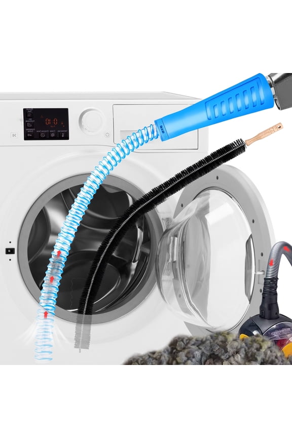 2pcs Dryer Vent Cleaning Kit, Lingsida Flexible Dryer Lint Brush, Vacuum Hose Attachment Lint Remover