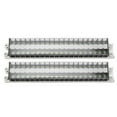 2pcs Dual Row Terminal Strip 660V 15A 10 Positions Terminal Barrier