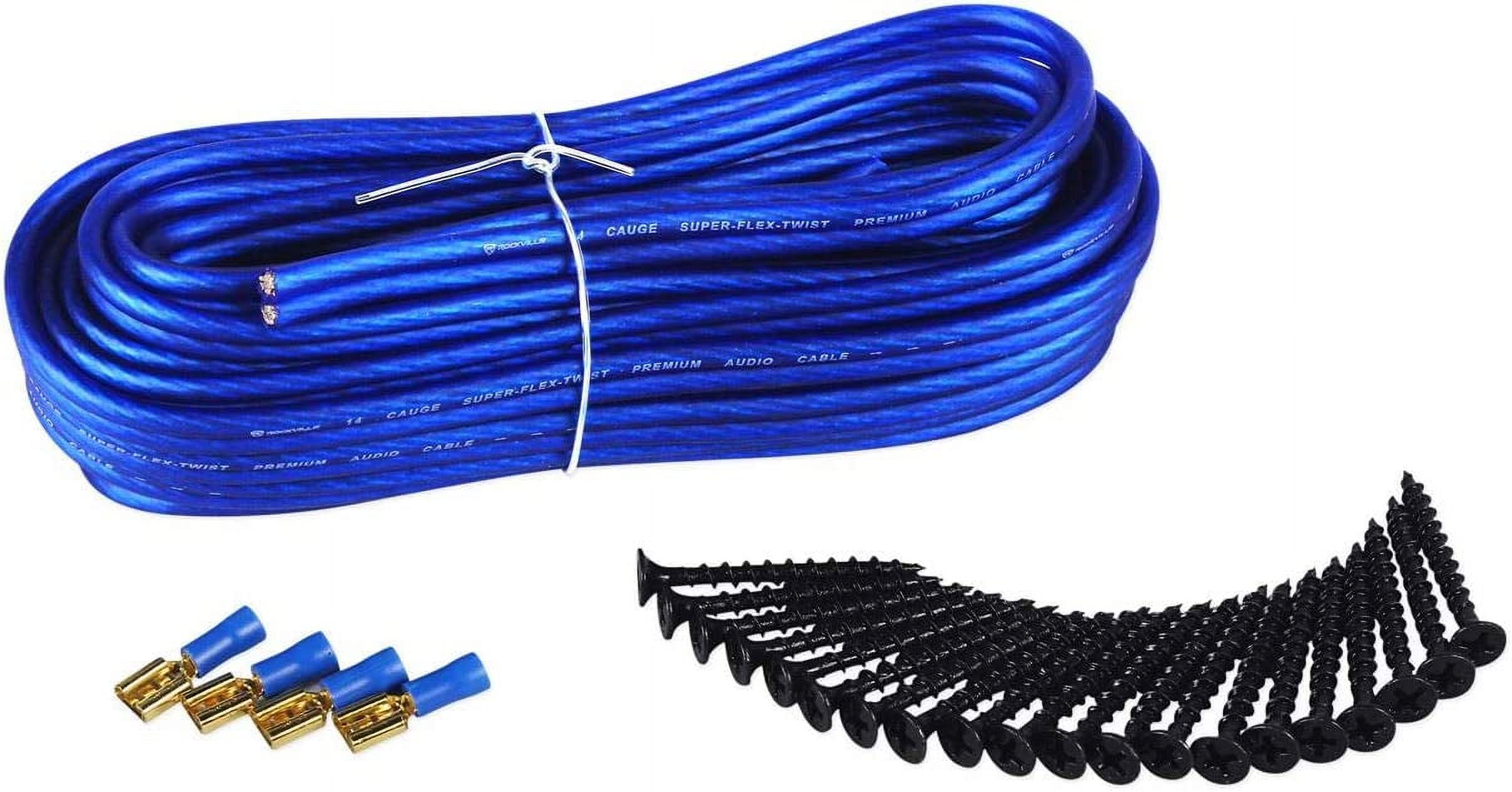 2pcs Dual Sub Box Enclosure Installation Kit Speaker Wire, Screws