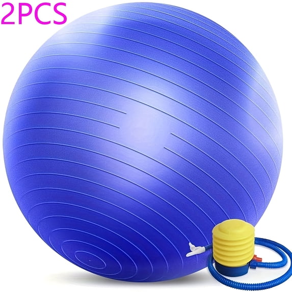 2pcs Durable Large Black Yoga Balls, Perfect For Fitness, Stability, And Exercise, Perfect For Home, Office, Or Classroom, Safe Exercise, 25 Inches