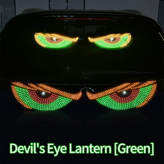 2pcs Dynamic Devil Eye Light Lamp for Car Windows Flash Led Eyes for Car Window, DIY Car Dynamic LED Smart Colorful Eye Lamp Soft Scree