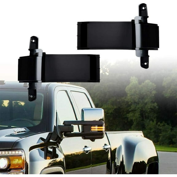 2pcs Dynamic Tow Side Mirror Turn Signal Lights for 2014-2019 Chevy Silverado/ GMC Sierra, Smoked Lens LED Blinker Indicator