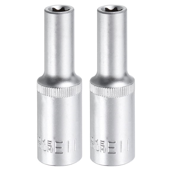 2pcs E-Torx Socket 1/2" Drive E11 External Torx Deep Socket CR-V Star Socket