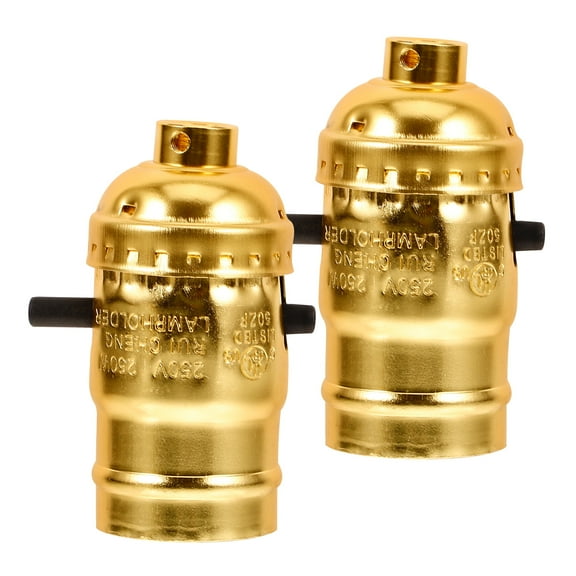 2pcs E26 Push Plug Switch Lamp Holder Socket Lamp Accessory