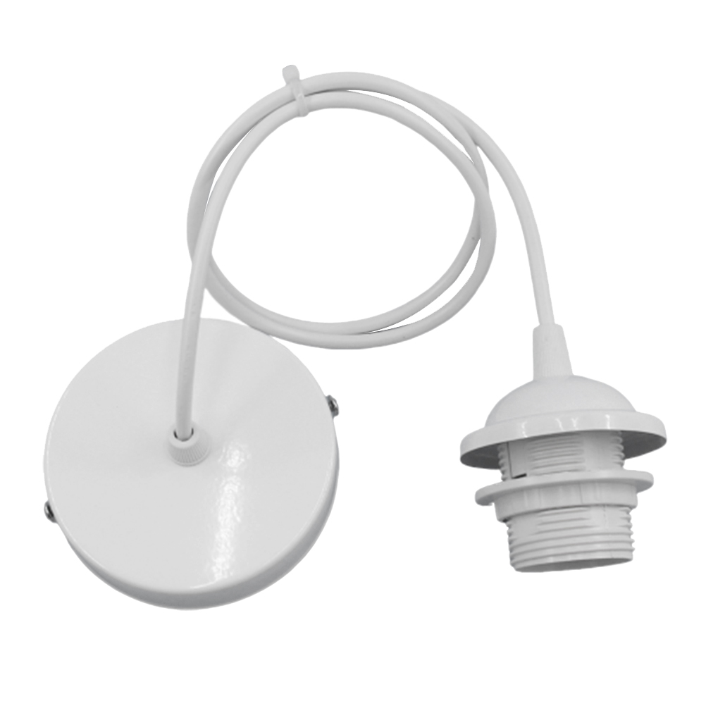 2pcs E27 Lamp Holder Lampshade with Wire and Suction Cup DIY Lamp Holder for Home (White Wire