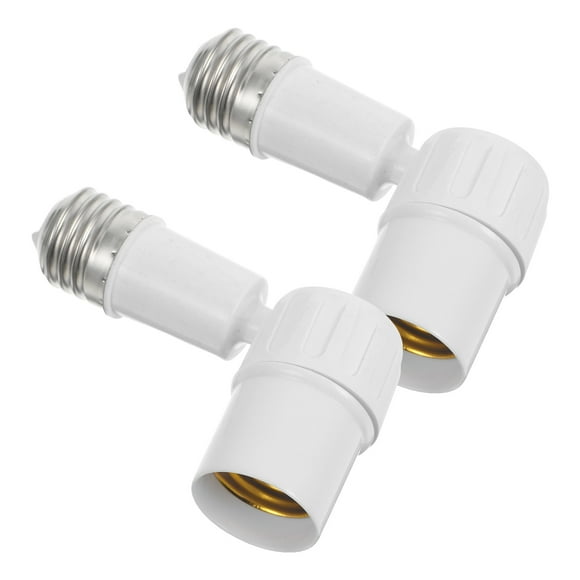 2pcs E27 Light Socket Extender Flexible Lamp Holder Converter Adjustable Light Bulb Socket Replacement Light Fixture Lamp Repair Socket