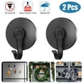 thumbnail image 1 of 2pcs EEEkit Heavy Duty Wall Hooks, Magnetic Wreath Hanger, Round Sturdy Hanging Metal Hooks for Kitchen Bathroom Home Office, Hold up to 10 lb, Black, 1 of 6