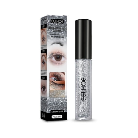 2pcs EELHOE Crushed Diamond Mascara, Set Primer Instant Dry Film Flash Tear Eye Non-Smell-Free Mascara