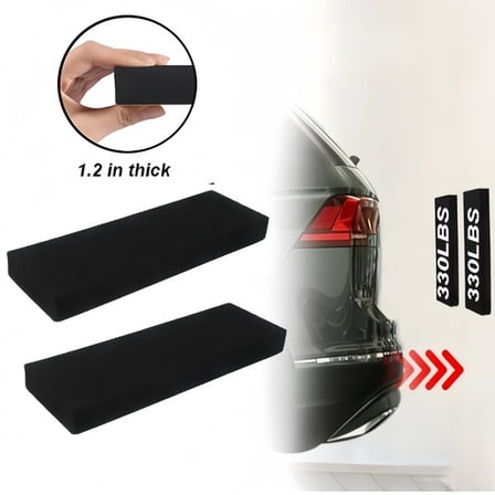 2pcs EVA Auto Garage Door Guard, Thick Shockproof Wall Padding for Vehicle Bumper and Edge, Self-Adhesive Auto Protection Sheet, Universal Fit for Cars SUV Truck (Black)