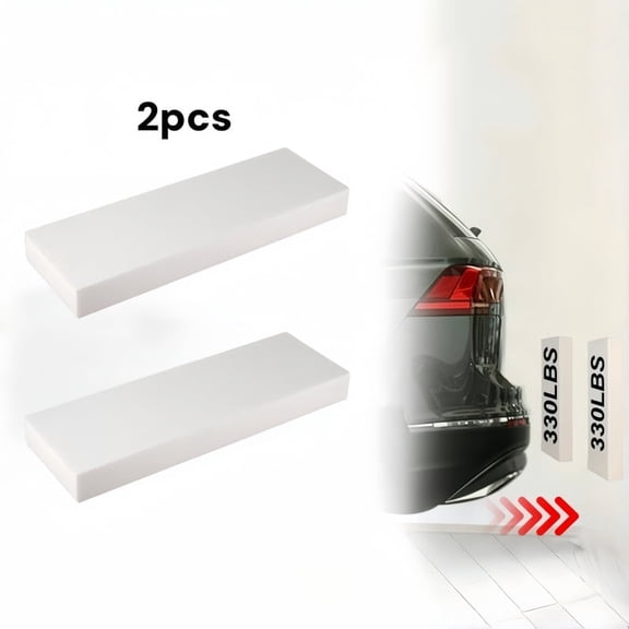 Heavy-Duty EVA Garage Door Guard 2‑Pack, Self‑Adhesive Wall Padding for Vehicle Bumper, Anti‑Collision Protection Mat for Cars SUV Trucks, White
