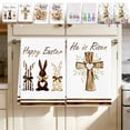thumbnail image 1 of 2pcs Easter Bunny Themed Kitchen Dish Towels, Absorbent Soft Hand Tea Towels, Reusable Linen Towels for Easter Cooking Baking Cleaning, Home Kitchen Easter Decor, 17.7*25.9in, B, 1 of 6