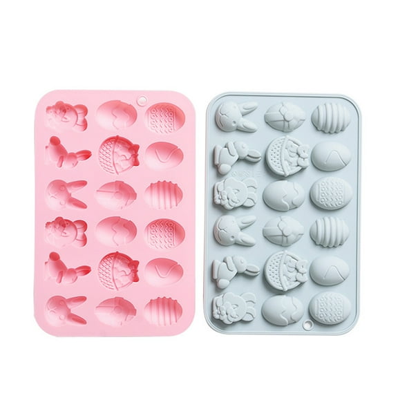 TABLZONE 2-Piece Non-Stick Silicone Easter Chocolate Molds for Baking, Cake, Candy Decorating and Home Use