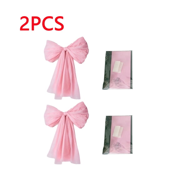 2pcs Easter Giant Bow Wall Decoration - Large Romantic Hanging Bow for Tree, Door & Window, Perfect Indoor & Outdoor Decoration for Home Party, Wedding & Holiday Celebration, 5.68*8.99ft, Pink