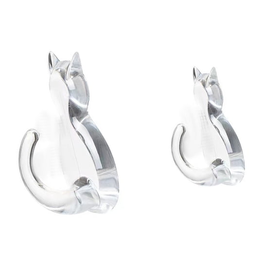 2pcs Easy Installation Decorative Plastic Cats Hooks With Adhesive Backing Storage Organizers For Coats Keys Accessories