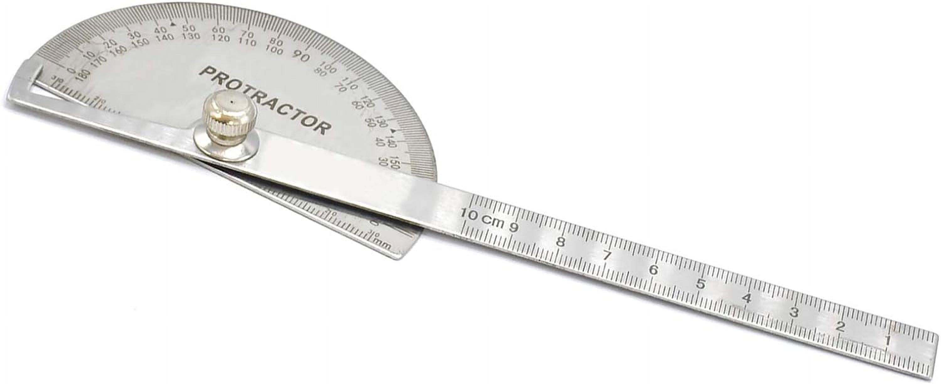 2pcs Economic Stainless Steel Round Head Protractor Angle Ruler