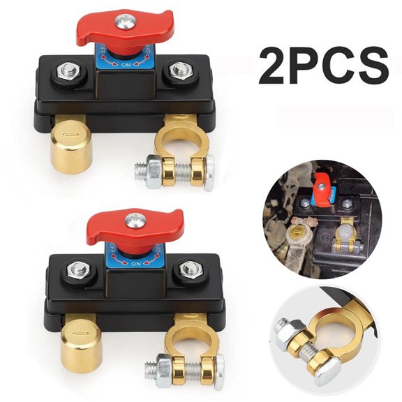 2pcs Efficient Battery Management Switches, a Main Battery Disconnect Switch Rated for 250A Continuous Disconnection, Suitable for High Current Battery Management in 12V/24V Systems