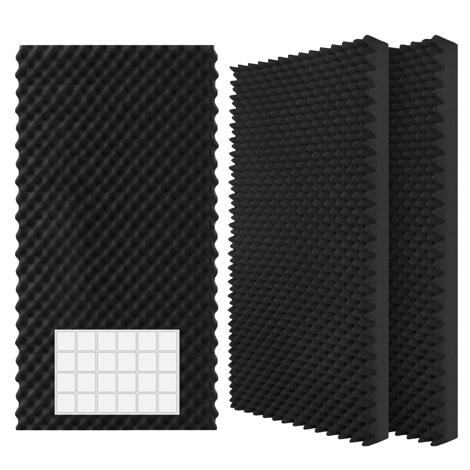 2pcs Egg Crate Acoustic Foam Panels 48 x 24 x 2 inch, High Density ...