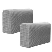 2pcs Elastic Armrest Cover Set for Sofa - Dark Grey