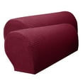 thumbnail image 1 of 2pcs Elastic Armrest Covers Waterproof Flannel Sofa Armrest Covers,Burgundy, 1 of 6